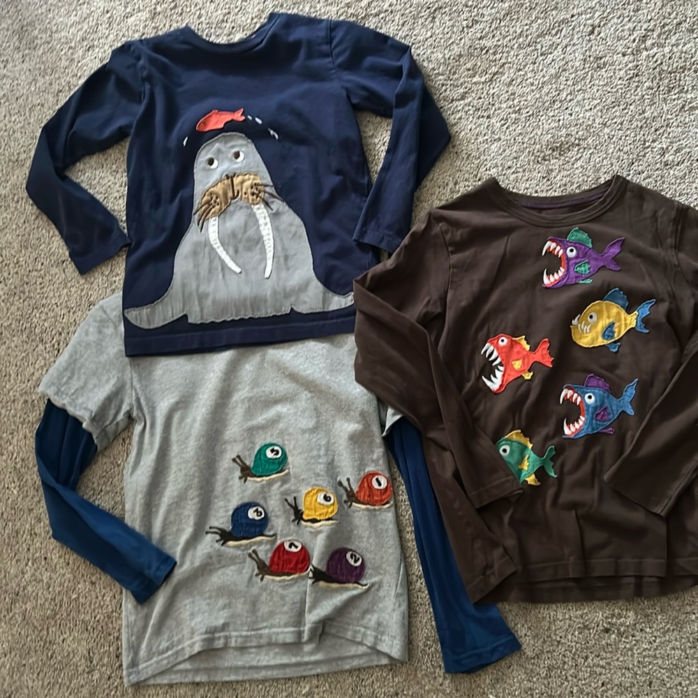 3 Boys Size 7-8 BODEN cotton Long Sleeve shirts EXC condition